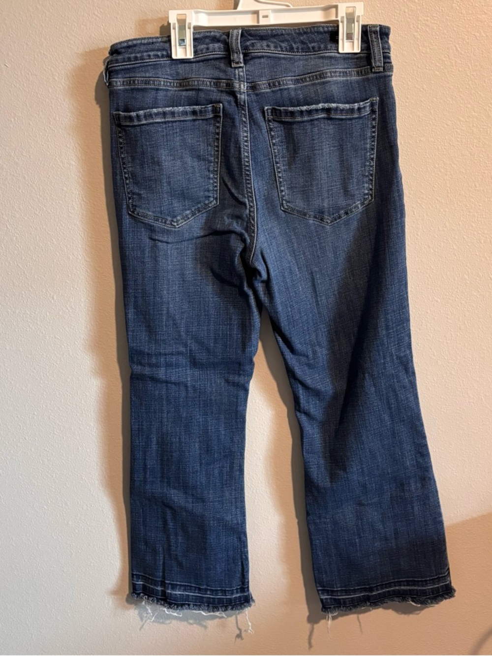 Liverpool Dark Blue Cropped Flare Jeans with Raw Hem 8/29 - Picture 3 of 4